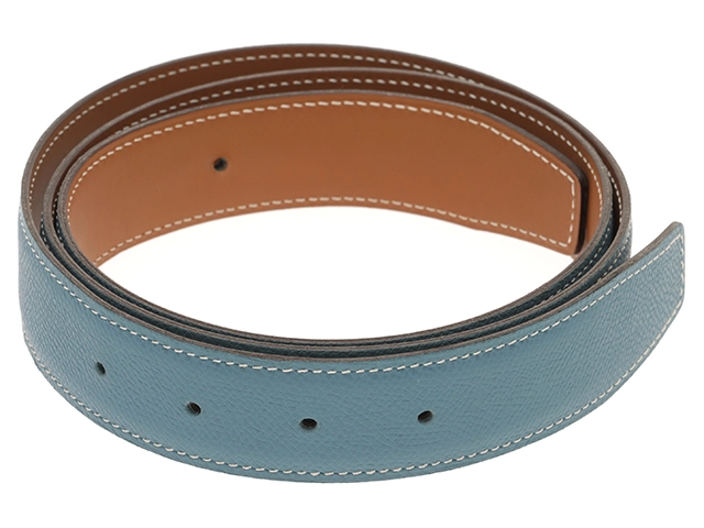 Hermès　エルメス　マルトレ Hベルトリバーシブル ３２㎜ ブルージーン/キャメル／SV　【472】HSA