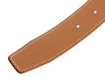 Hermès　エルメス　マルトレ Hベルトリバーシブル ３２㎜ ブルージーン/キャメル／SV　【472】HSA