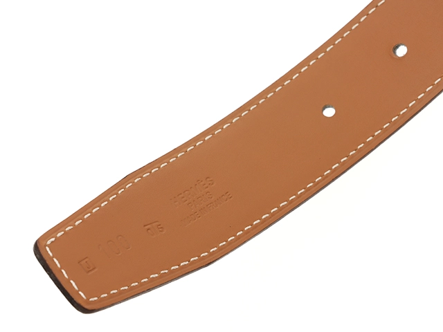 Hermès　エルメス　マルトレ Hベルトリバーシブル ３２㎜ ブルージーン/キャメル／SV　【472】HSA