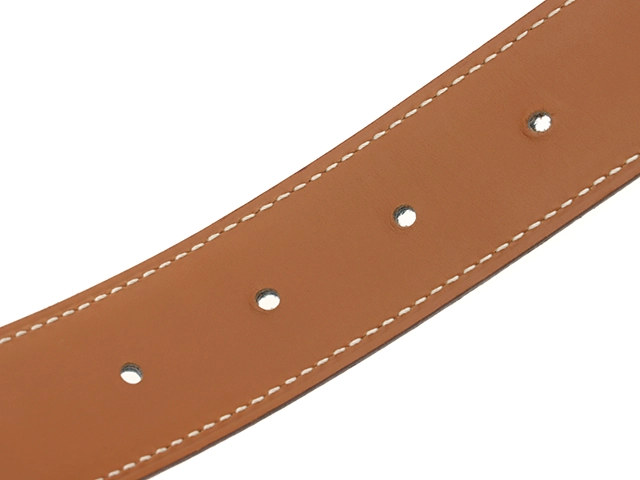 Hermès　エルメス　マルトレ Hベルトリバーシブル ３２㎜ ブルージーン/キャメル／SV　【472】HSA