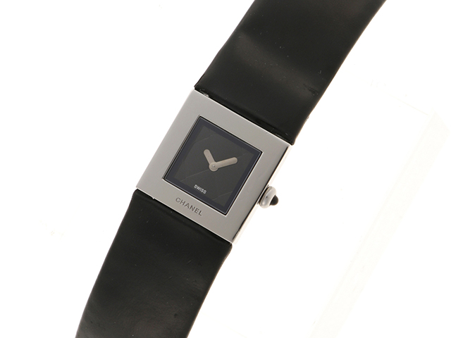 【美品】CHANEL マトラッセ　ブラック レザーベルト 時計 楽天市場】【ウォッチ】CHANEL シャネル マトラッセ SS 革ベルト
