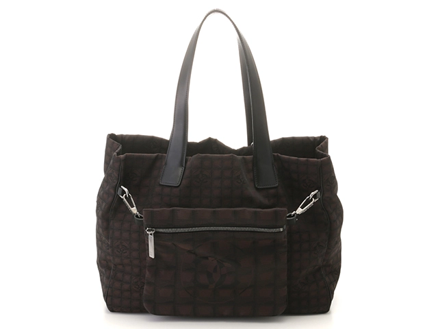 CHANEL　シャネル　ニュートラベルライン２ｗａｙバッグ　ダークブラウン／ＳＶ金具　ナイロン　A26156　【472】KS