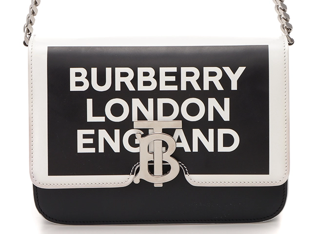 BURBERRY バーバリー TBチェーンショルダーバッグ ホワイト ブラック パテント レザー【473】 の購入なら「質」の大黒屋（公式）