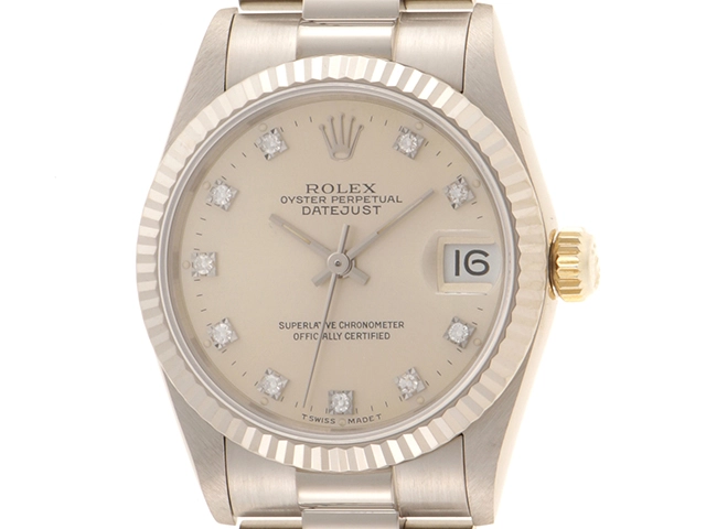 ROLEX ロレックス 時計 デイトジャスト 68279G L番 1989年～1990年製造 自動巻き ボーイズ WG シルバー文字盤 10Pダイヤ  トリチウム【431】2120500219929 の購入なら「質」の大黒屋（公式）