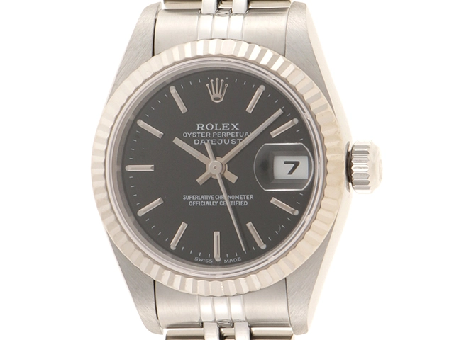 ROLEX ロレックス デイトジャスト 79174 レディース ホワイトゴールド ステンレス ブラック文字盤 自動巻き  【431】2120500221908 の購入なら「質」の大黒屋（公式）