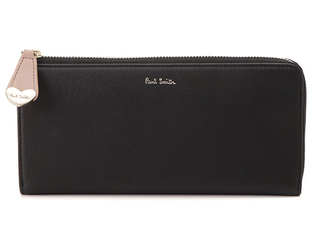 ✈ ハート‼️　Paul Smith　ポールスミス　L字 ファスナー　長財布　黒 Paul Smith ポールスミス ハートプル L型ZIP長財布 PWU915