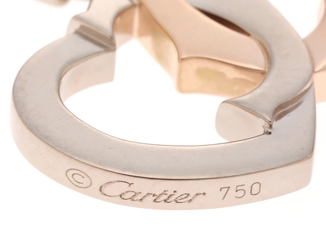 Cartier　カルティエ　ダブルハート　トップ　K18WG/PG ゴールド　5.1ｇ【471】N　2120500226828