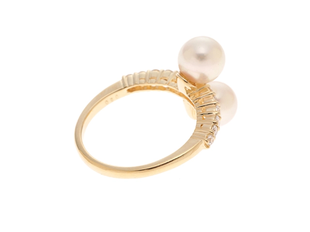 JEWELRY　ジュエリー　リング　K18　イエローゴールド　ダイヤモンド0.30ct　パール6.8ｍｍ　約4.1g　11号　2120500228129【207】