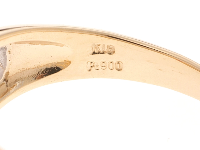 JEWELRY　ジュエリー　リング　K18イエローゴールド/プラチナPT900　　ルビー0.25//ダイヤモンド0.04　 3.9g　#11【472】HA