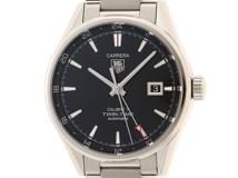TAG HEUER タグホイヤー カレラ キャリバー7 ツインタイム WAR2010-10 SS ステンレススチール ブラック オートマチック  【460】2120500230085