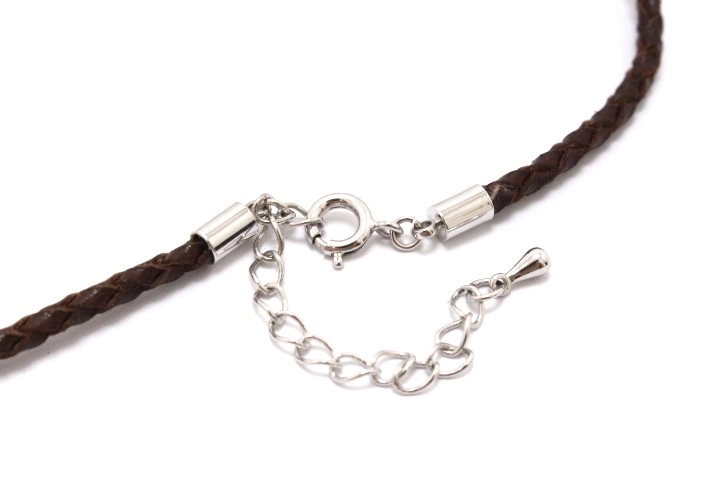 JEWELRY ノンブランドジュエリー ネックレス PT900 プラチナ レザー メタル ルビー 0.196ct エメラルド 0.302ct 【460】2120500230900