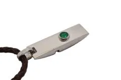 JEWELRY ノンブランドジュエリー ネックレス PT900 プラチナ レザー メタル ルビー 0.196ct エメラルド 0.302ct 【460】2120500230900