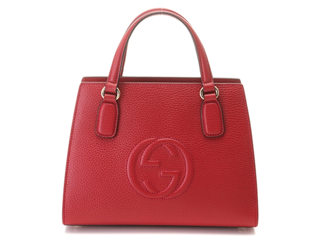 GUCCI グッチ インターロッキングG ハンドバッグ ショルダーバッグ レッド レザー 607722 2120500236216 【434】  の購入なら「質」の大黒屋（公式）