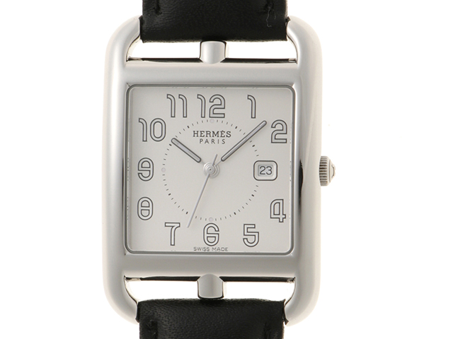 HERMES 時計　ケープコッド　黒 レザー 楽天市場】【仕上済】エルメス ケープコッド 黒文字盤 SS レザー