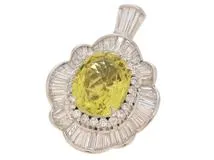 JEWELRY ノンブランドジュエリー トップ AU700 スフェーン11.16/ダイヤモンド2.65カラット 9.9g【472】SJ