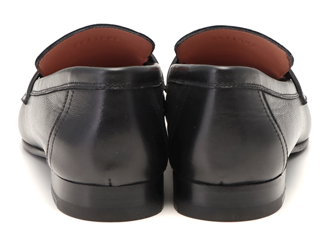 HERMES エルメス モカシン パリ レディース36ハーフ ブラック/シルバー金具 レザー H201199Z 2120500242699 【432】