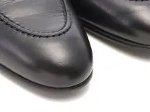 HERMES　エルメス　モカシン パリ　レディース36ハーフ　ブラック/シルバー金具　レザー　H201199Z　 2120500242699　【432】