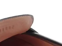 HERMES　エルメス　モカシン パリ　レディース36ハーフ　ブラック/シルバー金具　レザー　H201199Z　 2120500242699　【432】