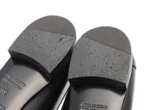 HERMES　エルメス　モカシン パリ　レディース36ハーフ　ブラック/シルバー金具　レザー　H201199Z　 2120500242699　【432】