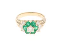JEWELRY　ノンブランドジュエリー　リングK18　エメラルド0.84　ダイヤモンド0.87　重さ5.1g　サイズ#10　【472】YN