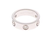Cartier　カルティエ　ラブリングハーフホワイトゴールド　ダイヤモンド　約8.8g　52号　B4032500【431】2120500243634