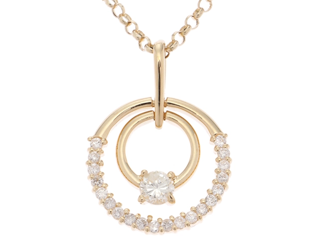 JEWELRY　ジュエリー　ネックレス　K18ゴールド　ダイヤモンド0.19カラット　0.20カラット　重量3.8ｇ【472】HG