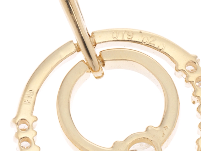 JEWELRY　ジュエリー　ネックレス　K18ゴールド　ダイヤモンド0.19カラット　0.20カラット　重量3.8ｇ【472】HG