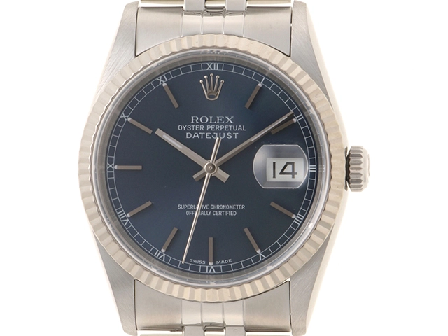 U番 ROLEX ロレックス 腕時計 デイトジャスト36 16234 ブルーバー文字盤 K18ホワイトゴールド/ステンレス ジュビリー 自動巻き【472】SJ