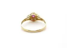 JEWELRY　ノンブランドジュエリー　リング　K18　イエローゴールド　ルビー　ダイヤモンド　0.04ct　1.4ｇ　9号　2120500246512【432】