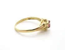 JEWELRY　ノンブランドジュエリー　リング　K18　イエローゴールド　ルビー　ダイヤモンド　0.04ct　1.4ｇ　9号　2120500246512【432】