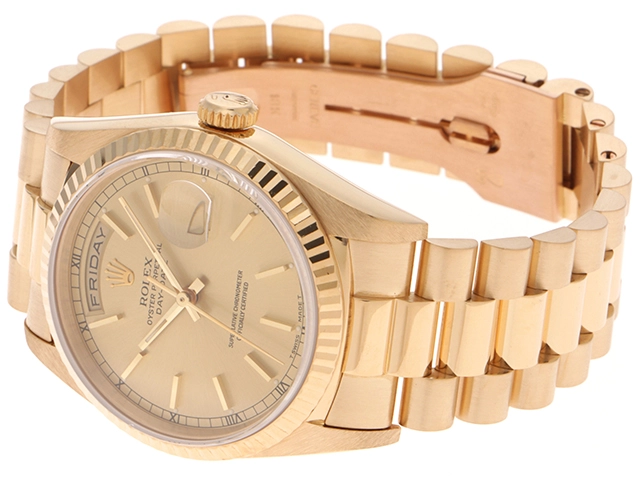 L番 並行 ギャラあり ROLEX ロレックス 腕時計 デイデイト 18238 シャンパン文字盤 K18 2120500250236【430】