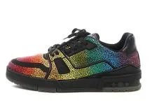 LOUIS VUITTON　ルイヴィトン　LVトレイナースニーカー　メンズ6　ブラック/マルチカラー　レザー/ラインストーン　1A5YL0　2120500251325　【432】