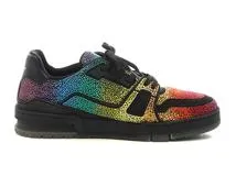LOUIS VUITTON　ルイヴィトン　LVトレイナースニーカー　メンズ6　ブラック/マルチカラー　レザー/ラインストーン　1A5YL0　2120500251325　【432】
