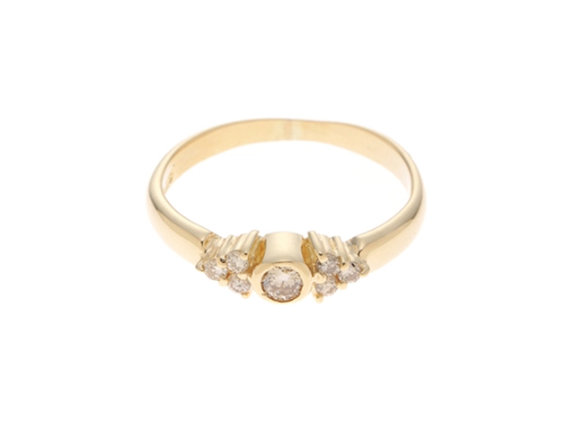 JEWELRY　ジュエリー　 　リング　K18 ゴールド　#8  　ダイヤモンド0.18   　約2.3g  　2120500252209【208】