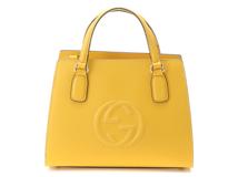 GUCCI　グッチ　ソーホー　インターロッキングG  2WAYバッグ イエロー レザー　【471】　Y