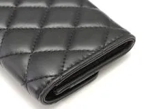 CHANEL　シャネル　マトラッセ　フラップカードケース　ブラック／SV　ラムスキン　AP0214【471】IK