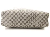 GUCCI グッチ GGプラス シェリーライン トートバッグ 211134 ベージュ/ネイビー PVC/レザー【460】2120500255446
