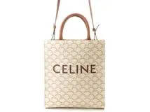 CELINE　  セリーヌ　　 トリオンフ　 　バーティカル  　　ミディアム　　ホワイト　　トートバッグ 　　PVC/カーフ　　 レディース　　 191542　　　【436】　　2120500260525
