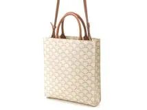 CELINE　  セリーヌ　　 トリオンフ　 　バーティカル  　　ミディアム　　ホワイト　　トートバッグ 　　PVC/カーフ　　 レディース　　 191542　　　【436】　　2120500260525