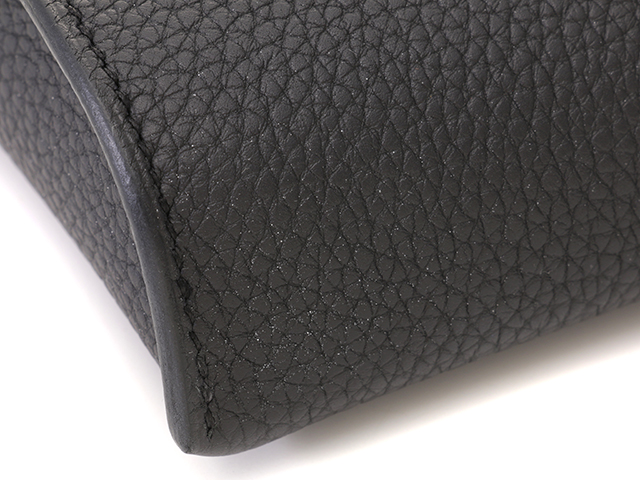 HERMES エルメス ヴィドポッシュ ブラック/イエロー/SV金具 W