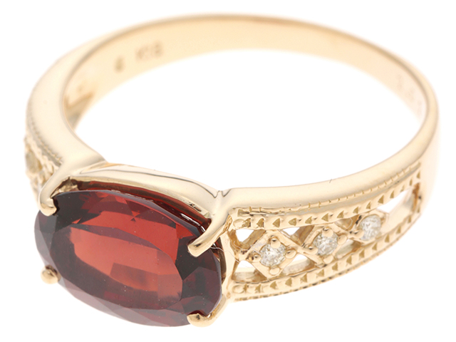 ESTELLE エステール リング K18ゴールド 12号 ガーネット2.52ct  