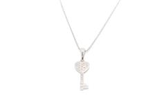 JEWELRY ノンブランドジュエリー ネックレス ハートキーモチーフ 14KT 14K 585 ダイヤモンド 【460】2120500264370