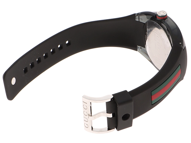 GUCCI　グッチ　シンク シェリーウェブライン　YA137301/78.4　ステンレス/プラスチック/ラバー　男性用クオーツ時計【473】