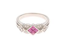 JEWELRY　ノンブランドジュエリー　リング　PT900　R　ルビー0.31　D　ダイヤモンド0.20ct　約5.7g　11号　2120500268743【208】