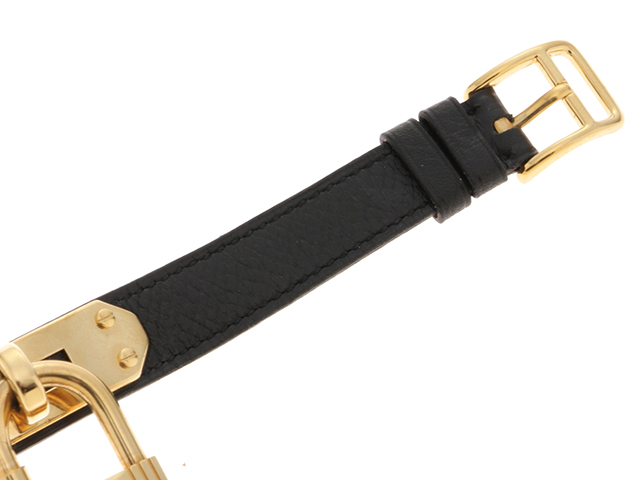 HERMES ケリーウォッチ HERMES エルメス ケリーウォッチ KE1.201 GP/革 レッド文字盤