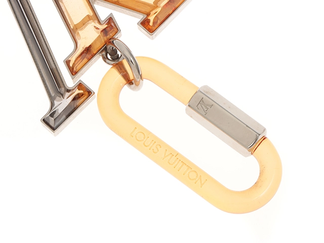 LOUIS VUITTON　ルイヴィトン　キーホルダー　ビジューサック・ＬＶプリズム　ＳＳ　ブラックスラッシュ　オレンジ　プラスチック　スラッシュ　メタル　M67777【472】HG
