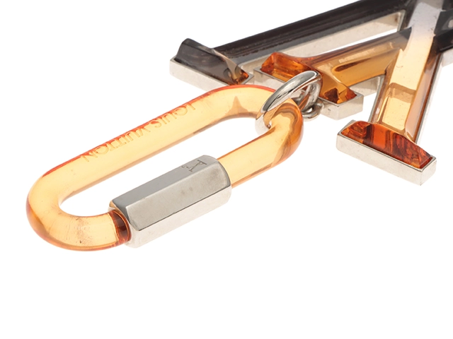 LOUIS VUITTON　ルイヴィトン　キーホルダー　ビジューサック・ＬＶプリズム　ＳＳ　ブラックスラッシュ　オレンジ　プラスチック　スラッシュ　メタル　M67777【472】HG