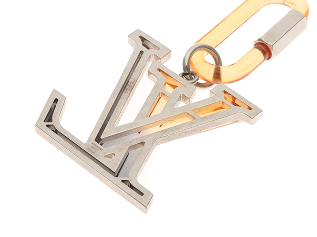 LOUIS VUITTON　ルイヴィトン　キーホルダー　ビジューサック・ＬＶプリズム　ＳＳ　ブラックスラッシュ　オレンジ　プラスチック　スラッシュ　メタル　M67777【472】HG