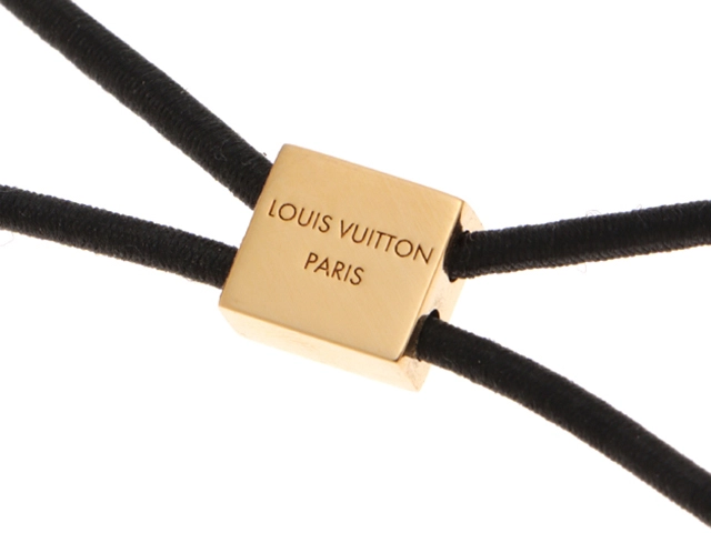 LOUIS VUITTON ルイヴィトン シュシュ・ナノグラムプ シルバー ゴールドラネットLV ステンレス ナイロン M80266【472】HG