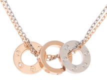 Cartier カルティエ ラブ ネックレス B7219700 K18WG/PG/6Pダイヤモンド計0.01ct 2017年正規品【472】SJ